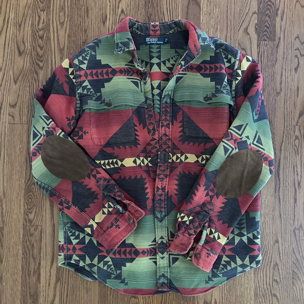 Vintage Ralph Lauren Beacon Aztec Navajo Flannel Blanket Shirt sz. XL